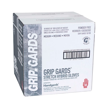 Grip Gards Gloves Clear Stretch Medium, PK1000 303363302